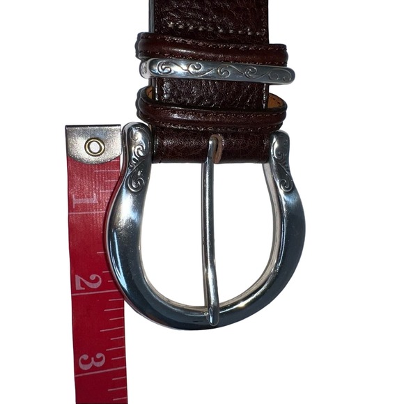 Brighton Carved Floral Pattern Leather Belt  Size Large Dark Brown main image 13